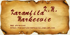 Karanfila Markčević vizit kartica